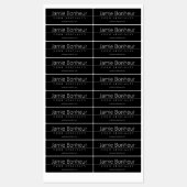 Einfach klassischer weißer Text auf schwarz Etiketten (Blatt)