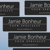 Einfach klassischer weißer Text auf schwarz Etiketten