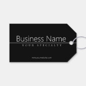 Einfach klassischer weißer Text auf schwarz Geschenkanhänger (Vorderseite (Horizontal))