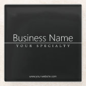 Einfach klassischer weißer Text auf schwarz Glasuntersetzer (Vorderseite)