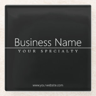 Einfach klassischer weißer Text auf schwarz Glasuntersetzer