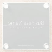 Einfach klassischer weißer Text auf schwarz Glasuntersetzer (Rückseite)