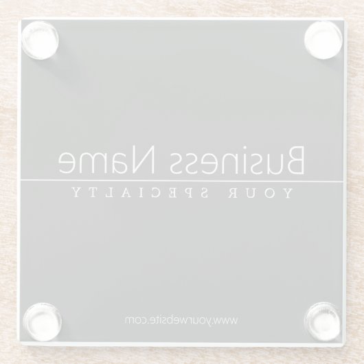 Einfach klassischer weißer Text auf schwarz Glasuntersetzer (Rückseite)