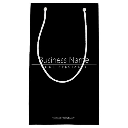 Einfach klassischer weißer Text auf schwarz Kleine Geschenktüte (Vorderseite)