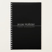 Einfach klassischer weißer Text auf schwarz Planer (Vorderseite)