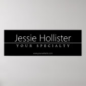 Einfach klassischer weißer Text auf schwarz Poster (Vorne)