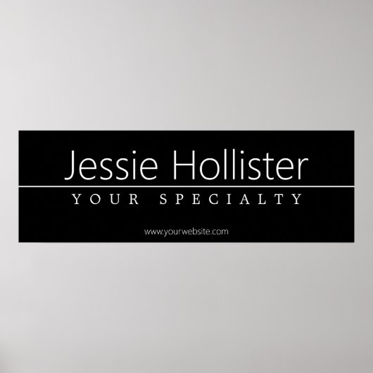 Einfach klassischer weißer Text auf schwarz Poster (Vorne)