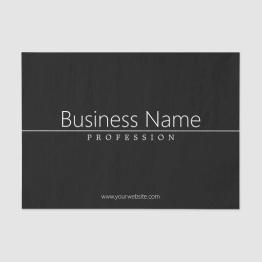 Einfach klassischer weißer Text auf schwarz Seidenpapier (Vorderseite)