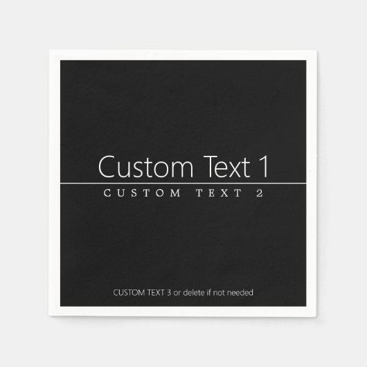 Einfach klassischer weißer Text auf schwarz Serviette (Vorderseite)