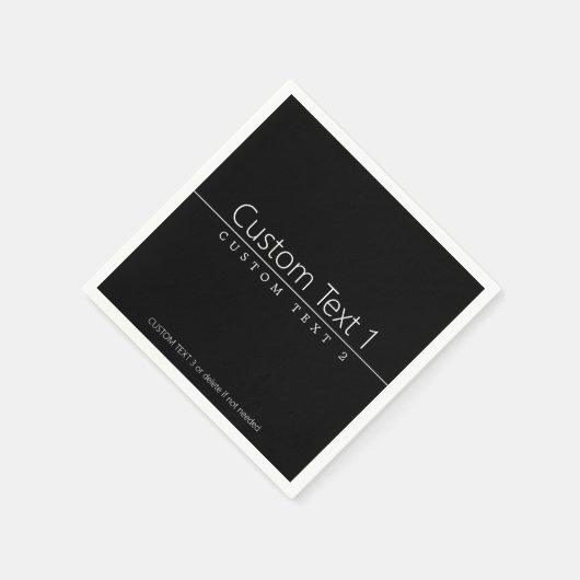 Einfach klassischer weißer Text auf schwarz Serviette (Ecke)