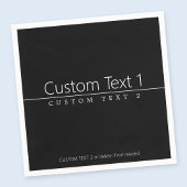 Einfach klassischer weißer Text auf schwarz Serviette