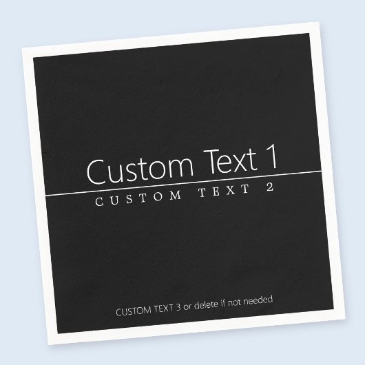 Einfach klassischer weißer Text auf schwarz Serviette