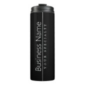 Einfach klassischer weißer Text auf schwarz Thermosbecher (Vorderseite)