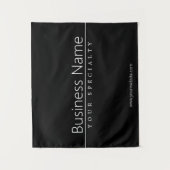 Einfach klassischer weißer Text auf schwarz Wandteppich (Vorderseite)