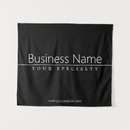 Einfach klassischer weißer Text auf schwarz Wandteppich