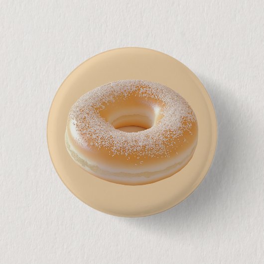 Einfach klassischer Zucker-Dusted Donut Button (Vorderseite)