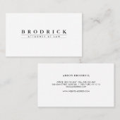 Einfach klassisches Berufliches Weiß Visitenkarte (Vorne/Hinten)