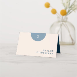 Einfach klassisches Blau- und CremeWedding Platzkarte