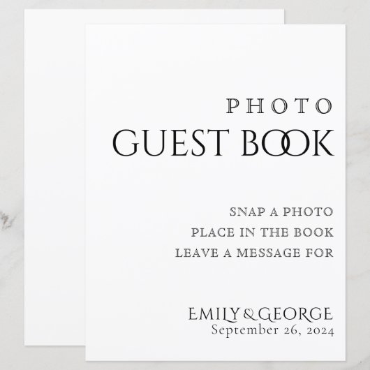 Einfach klassisches Foto Gästebuch (Vorne/Hinten)