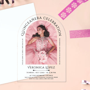 Einfach klassisches Foto und schwarzer Typo Acryleinladungen