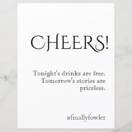 Einfach klassisches Hochzeitssegment Open Bar Sign