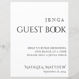 Einfach klassisches Jenga Gästebuch