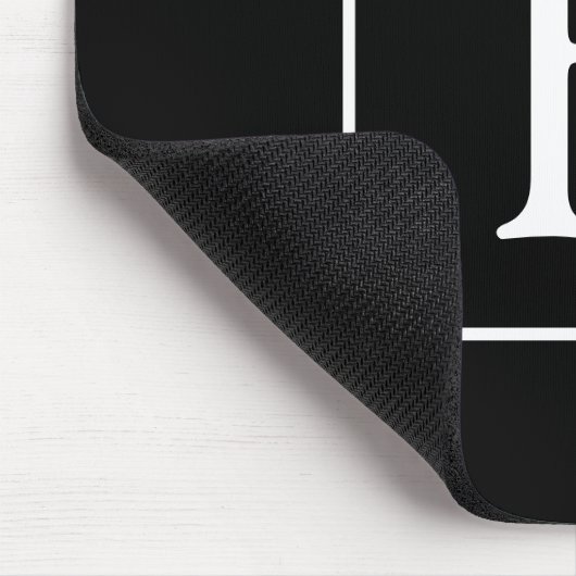 Einfach klassisches Monogramm| Schwarzer mit weiße Mousepad (Ecke)