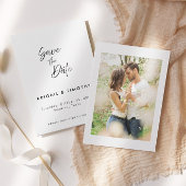 Einfach klassisches Schwarz und Weiß | Hochzeit Save The Date