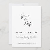 Einfach klassisches Schwarz und Weiß | Hochzeit Save The Date (Vorderseite)