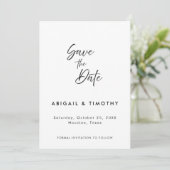 Einfach klassisches Schwarz und Weiß | Hochzeit Save The Date (Stehend Vorderseite)