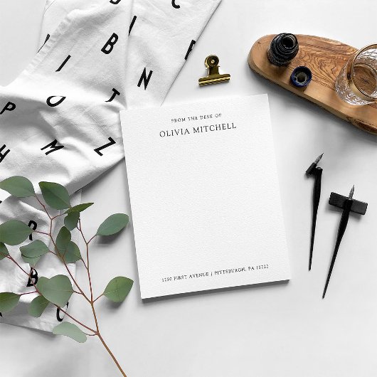 Einfach klassisches Schwarz und Weiß | Text Notizblock