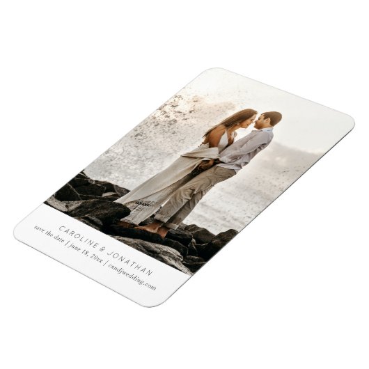 Einfach klein Save the Date, ein großes Foto Magnet (Linke Seite)