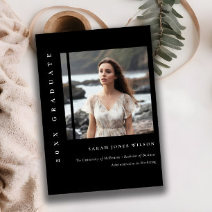 Einfach kleiner Schwarz/Weiß-Foto-Abschluss Ankündigung