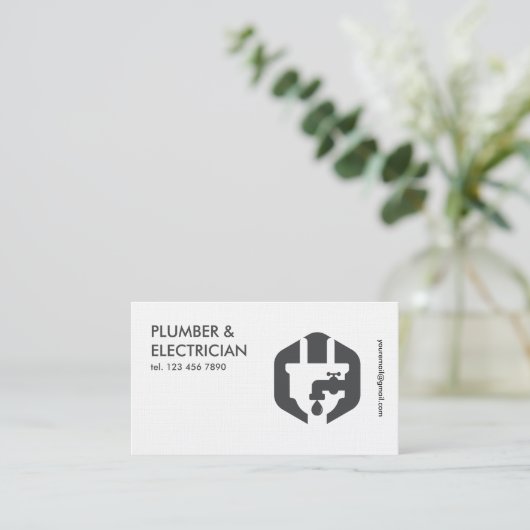 Einfach Klempner und Elektriker Visitenkarte (Stehend Vorderseite)