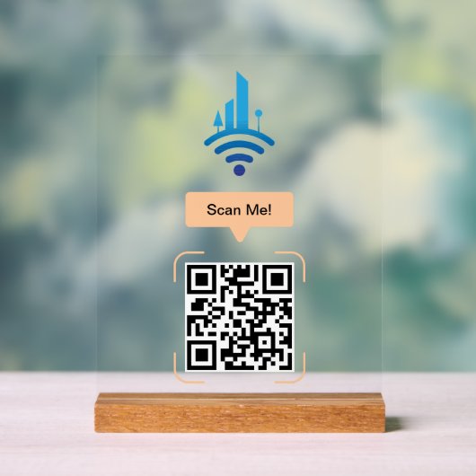 Einfach kostenloser QR-Code für WiFi Acrylschild (Neutral)