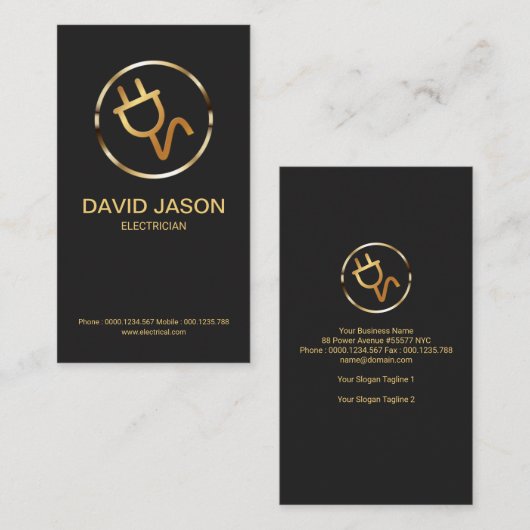 Einfach kreativer Power Point Electrical Visitenkarte (Vorne/Hinten)