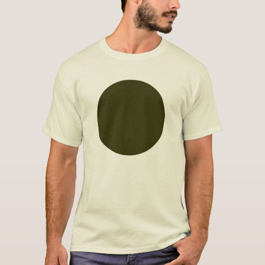 Einfach Kreis - Dunkles Olive T-Shirt (Vorderseite)