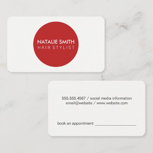 Einfach Kreis / (orange / rot) Visitenkarte (Vorne/Hinten)