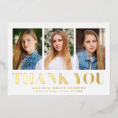 Einfach kühl 3 Foto Abschluss Danke Karte (Vorderseite)