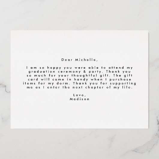 Einfach kühl 3 Foto Abschluss Danke Karte (Rückseite)