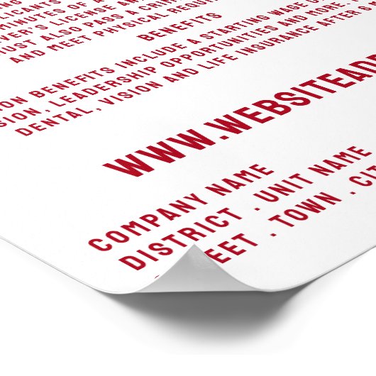 Einfach kühl, Feuerwehrrekrutierung Poster (Ecke)