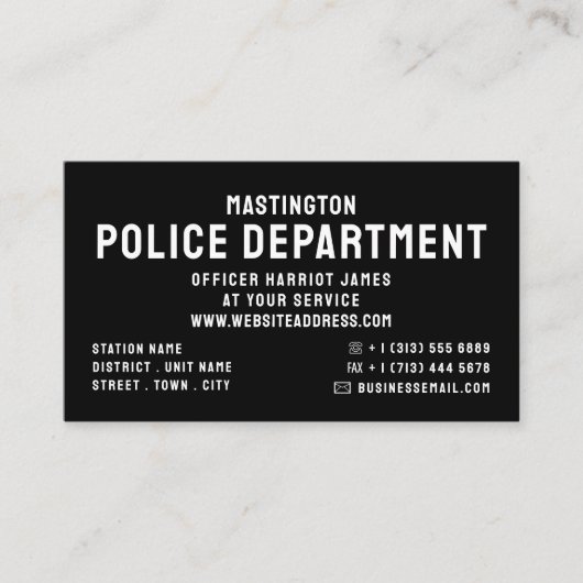 Einfach kühl, Polizeibeamter, Strafverfolgung Visitenkarte (Vorderseite)