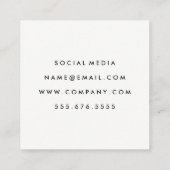 Einfach kühl quadratische visitenkarte (Rückseite)