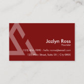 Einfach kühne moderne Red Rich Crimson Ästhetik Visitenkarte (Rückseite)
