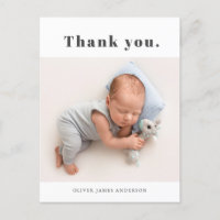 Einfach kühne Typografie Baby Foto Vielen Dank