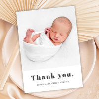 Einfach kühne Typografie Baby Foto Vielen Dank