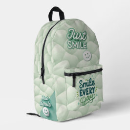 Einfach lächeln Minimalistisches Design – Elegant  Bedruckter Rucksack