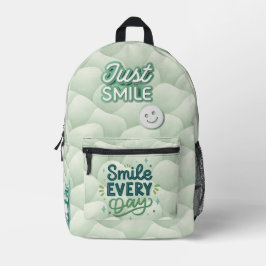 Einfach lächeln Minimalistisches Design – Elegant  Bedruckter Rucksack