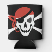 Einfach lächelnder Piratenschädel mit Red Bandana Dosenkühler (Rückseite)