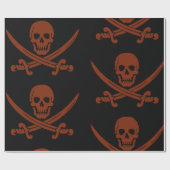 Einfach lächelnder Piratenschädel mit überquerten Geschenkpapier (Flach)